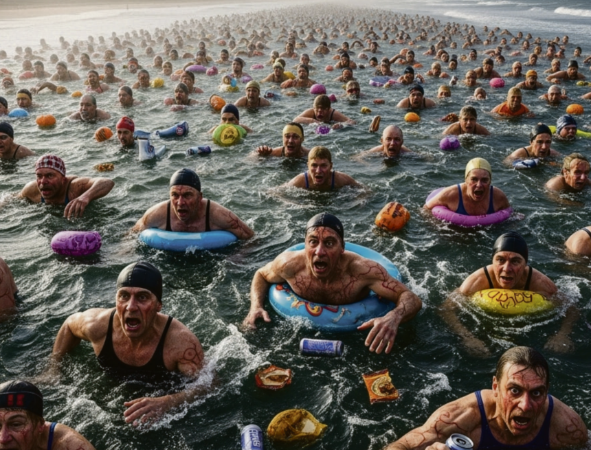 5000 Urlauber schwimmen nach Newcastle 5000 Urlauber schwimmen nach Newcastle